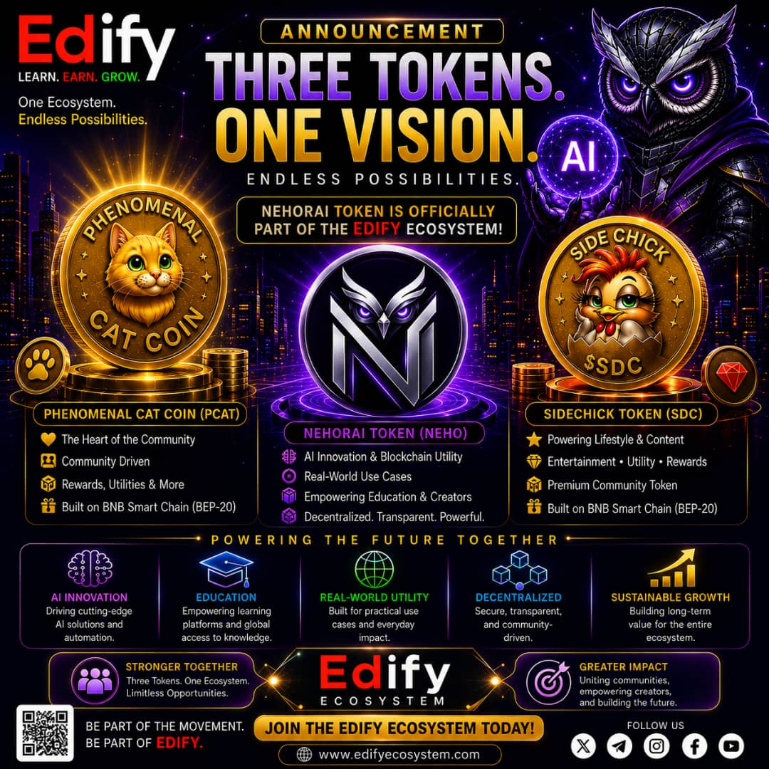 EdifyEco's tweet photo. We welcome NEHORAI to the Edify Ecosystem!

We're excited to welcome NEHORAI, the Alpha AI Pathfinder, to the growing Edify Ecosystem.

Built with a vision to simplify AI, Blockchain, and Computing Technology through Owl Intelligence. https://t.co/zR8fusuLZ2