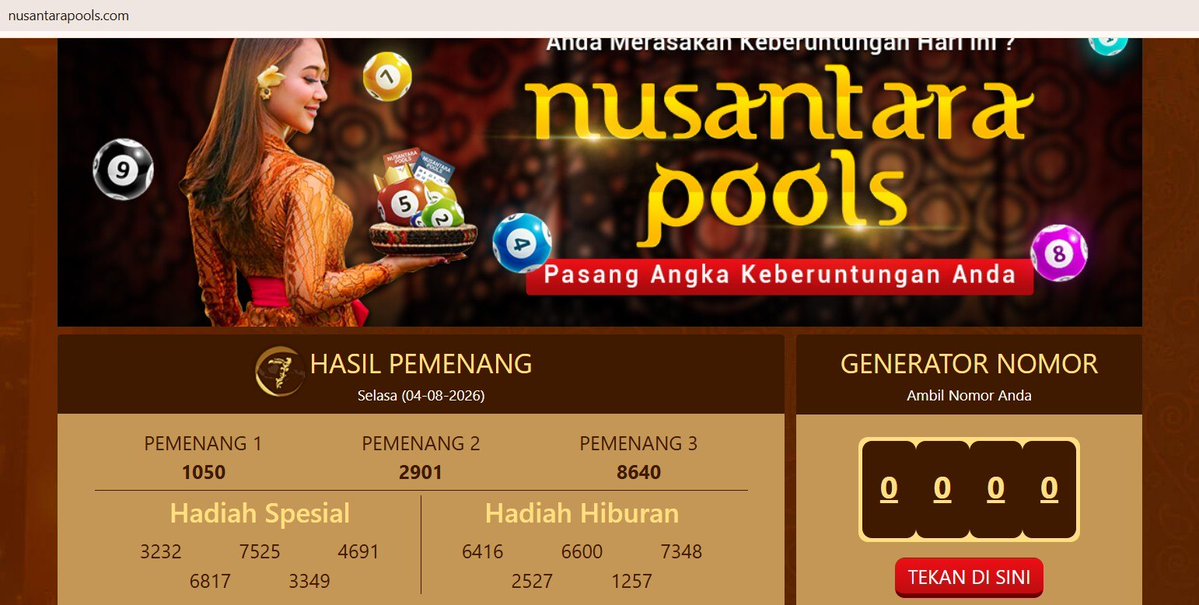 BvegasTeam's tweet photo. Hasil Result Pasaran Nusantara (NP) hari ini adalah
Result : 1050
Shio : Ular
Selamat kepada para pemenang, Salam Jackpot !

Link Resmi :
www[.]nusantarapools[.]com (Akses VPN)

#Brovegas #TogelNusantara #TogeLovers https://t.co/JRp5663jgr