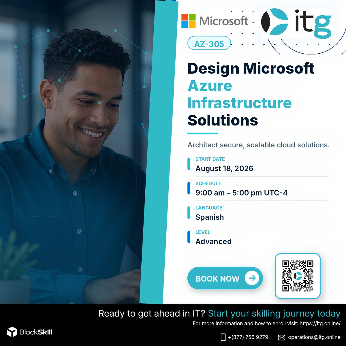ITechG_Online's tweet photo. ☁️ Cloud admins keep Azure running. Cloud architects decide how it should be built
📅 August 18, 2026
⏰ 9:00 AM–5:00 PM (UTC-4)
🗣️ Spanish
🔗 Register Now: https://t.co/qr1tfEhFLm
#AZ305 #MicrosoftAzure #AzureArchitect #CloudArchitecture #CloudComputing #itg https://t.co/Cwnjbg8Nvg