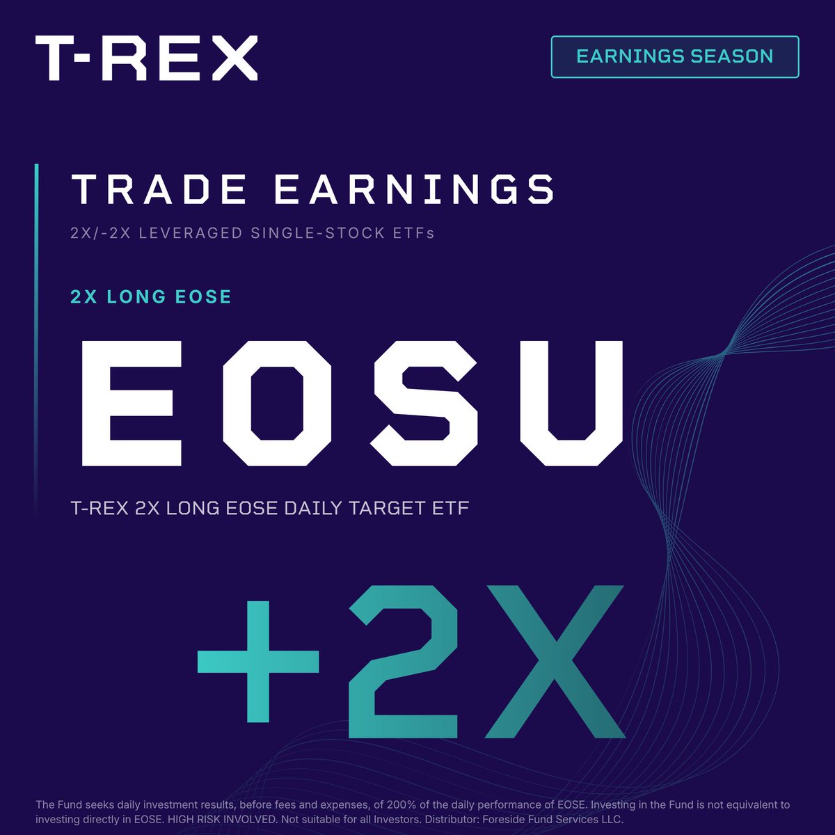 REXShares's tweet photo. $EOSE  reports earnings before the bell tomorrow:

Q2 EPS: -$0.28 est., up from -$0.37 YoY
Q2 Revenue: $68.68M est., up from $15.24M YoY

$EOSU offers 2X daily long exposure to $EOSE , from the T-REX Daily Target ETF lineup.

Fund details:
https://t.co/1lBU45rx80 https://t.co/b6TitW4bCg