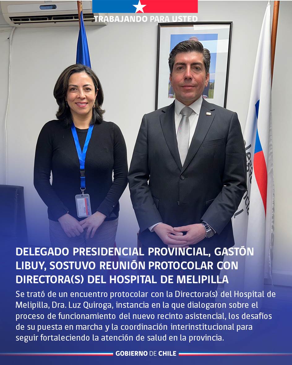DPPMelipilla's tweet photo. 🔹 Delegado Presidencial Provincial, Gastón Libuy, sostuvo reunión protocolar con directora(s) del Hospital San José de Melipilla https://t.co/p4GxTuLmFd