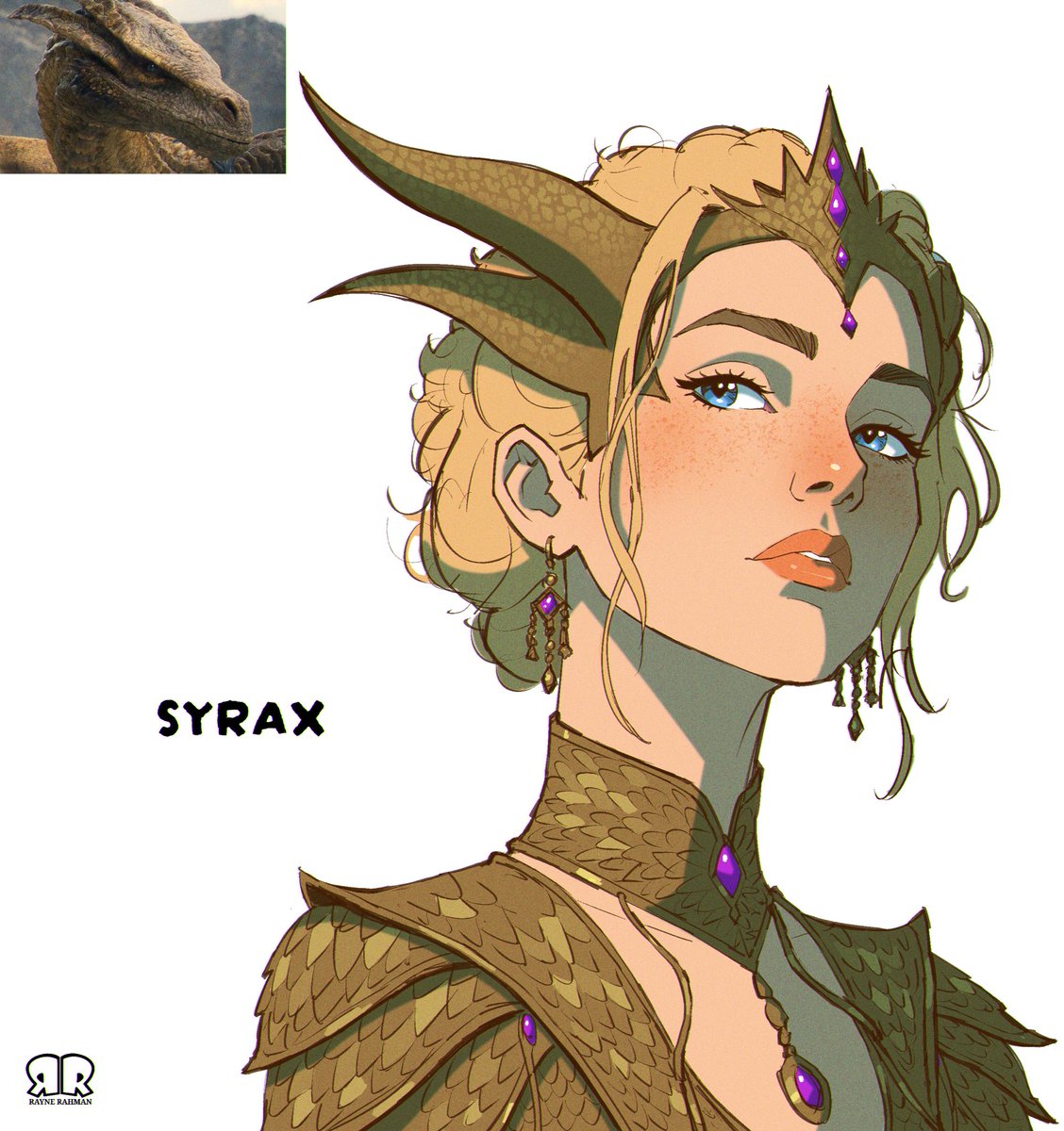 RayneRahman's tweet photo. Caraxes, Syrax &amp; Sheepstealer as HUMANS. https://t.co/ITXKe5tTbi