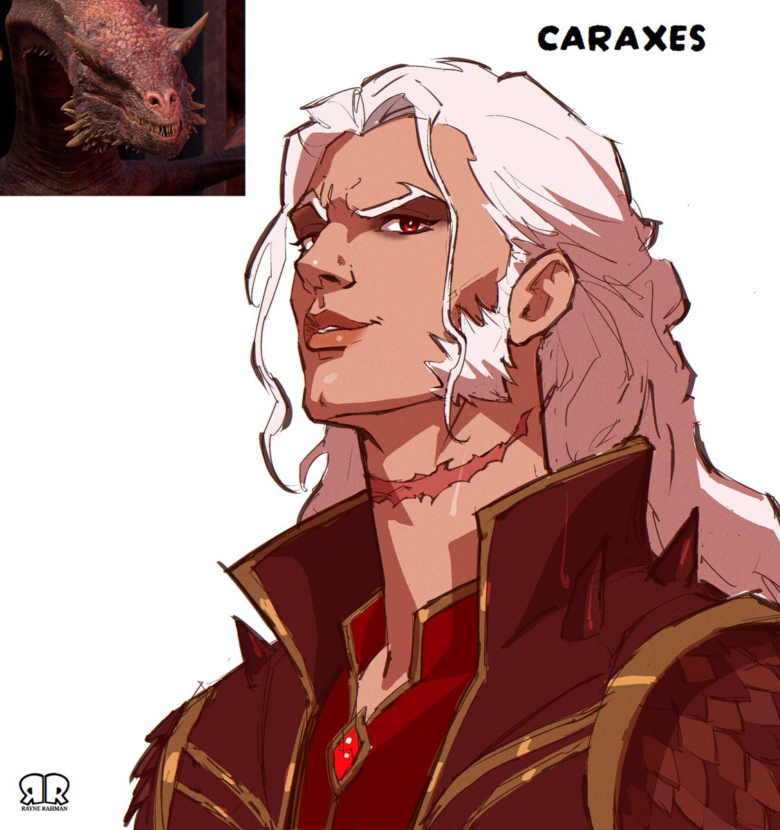 RayneRahman's tweet photo. Caraxes, Syrax &amp; Sheepstealer as HUMANS. https://t.co/ITXKe5tTbi