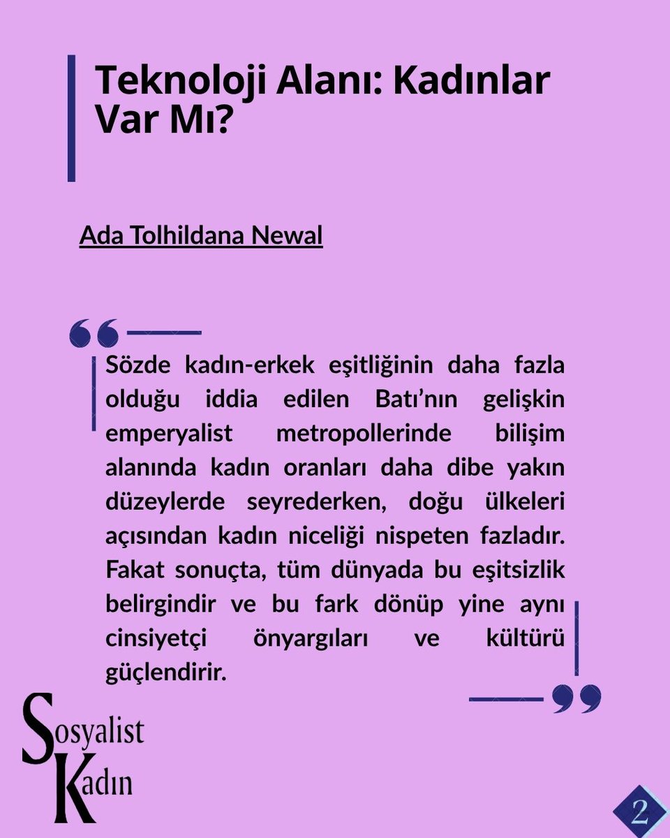 skdergisi's tweet photo. Aynı şekilde, kadınların bilişim alanının seçmemesinin diğer bir boyutu, bilişimcilik mesleğinin yeterince onlara açık olmamasıdır. https://t.co/7UCSxKRx76