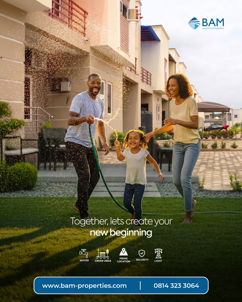 BAMProjectsltd's tweet photo. Your new beginning starts here.

📍Own a home in one of our premium estates today with flexible payment options.

📞 0814 323 3064
🌐 https://t.co/XcYw0ch9Rx

Send us a DM or call now to schedule a site inspection. Let’s help you find the place you’ll proudly call home. https://t.co/w6TPLi75VM