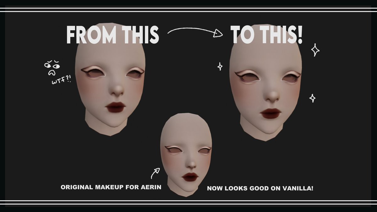 CrowMods's tweet photo. Hey so what if adjusting makeups from vivi based sculpts to vanilla was even EASIER than doing it manually?

UHHHH have a blender bake kit that does basically everything for you 😊

      ⋆✦ Vivi Sculpts to Vanilla Bake Kit ✦⋆
 🖤Video guide + .blend links in replies🖤 https://t.co/TKURU3TdVv