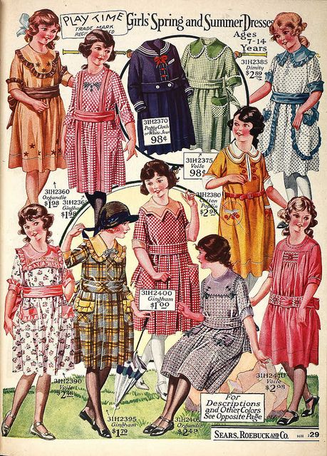 wikivictorian's tweet photo. 'Girl's Spring and Summer Dresses' from a fashion catalogue, 1922. https://t.co/PPRdCVB5FA