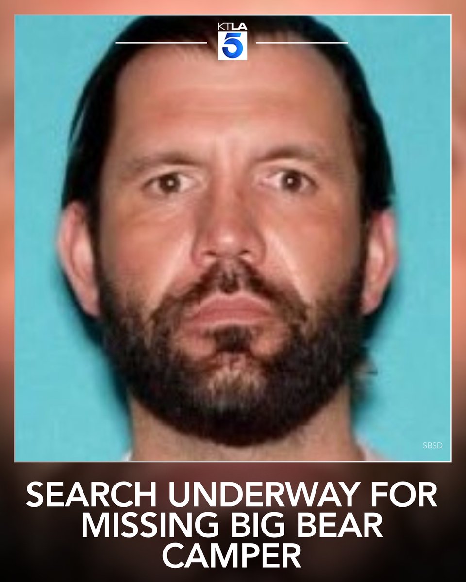 KTLA's tweet photo. The search is on for a 47-year-old man who disappeared during a camping trip with his fiancée in Big Bear over the weekend. https://t.co/xaMWppb4gT https://t.co/uU9YHXZY2l