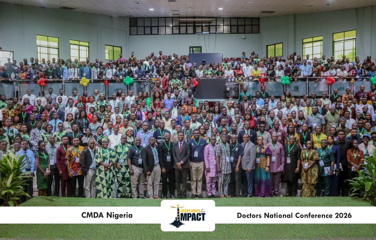 cmdanigeria's tweet photo. DNC 26!!
DNC 2026 was a tremendous success! 

To the glory of God, the DNC 26 was a refreshing &amp; impactful time of worship, prayer, fellowship &amp; missions engagement.

A total of 424 delegates attended the conference, comprising 143 students, 121 jun doctors, 134 sen doctors, https://t.co/mHJRyc80Vp