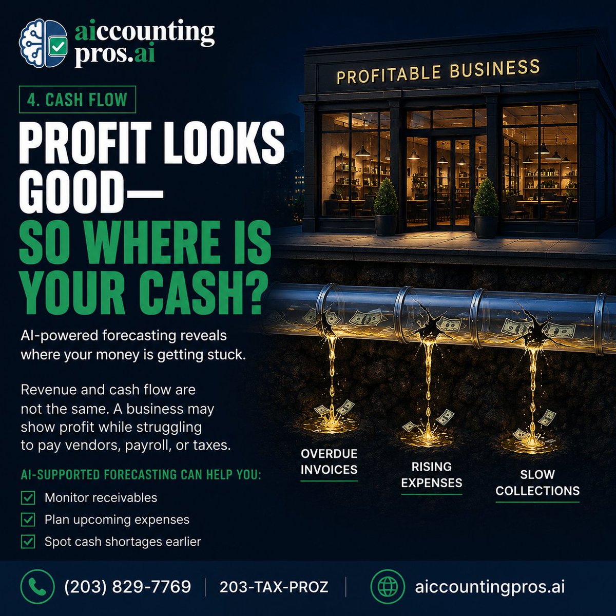 khawash's tweet photo. Profit Doesn't Always Mean Positive Cash Flow.

📞 (203) 829-7769 | 203-TAX-PROZ
📍 1013 Hope St, Stamford, CT 06907
🌐 https://t.co/dOC85zvBIB

#CashFlow #BusinessGrowth #FinancialPlanning #SmallBusiness https://t.co/o4okWUpaGY