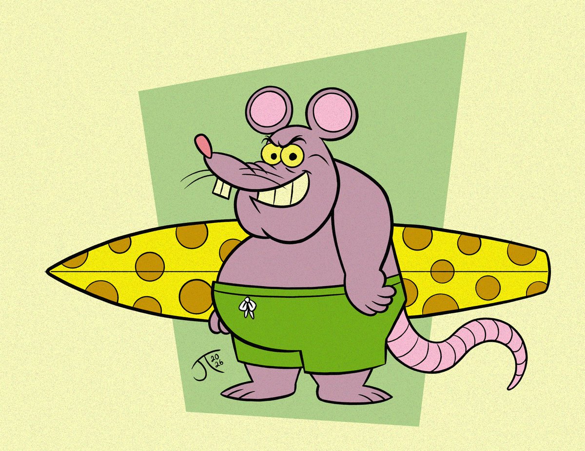 JamesTennantJr's tweet photo. A surf rat and his cheesy surf board.
This is another art piece from the beach collection I did for a client, who was looking for a classic Hanna Barberra inspired look.
#SurfRat #BeachArt #SurfArt #CharacterIllustration https://t.co/oG5jwmLeR1