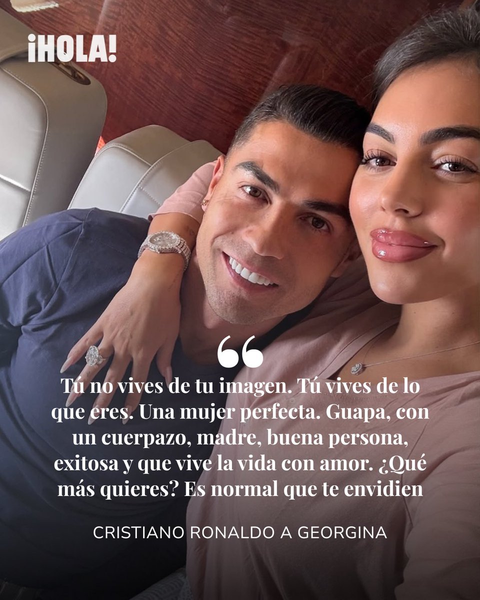 hola's tweet photo. ❤️‍🩹🫂 La respuesta de Cristiano Ronaldo a Georgina Rodríguez tras las críticas a su físico: "Guapa, con un cuerpazo, madre, buena persona, exitosa y que vive la vida con amor."

La empresaria ha lanzado un poderoso mensaje sobre autoestima, y amor propio 👏 https://t.co/ijGrAbLMmX
