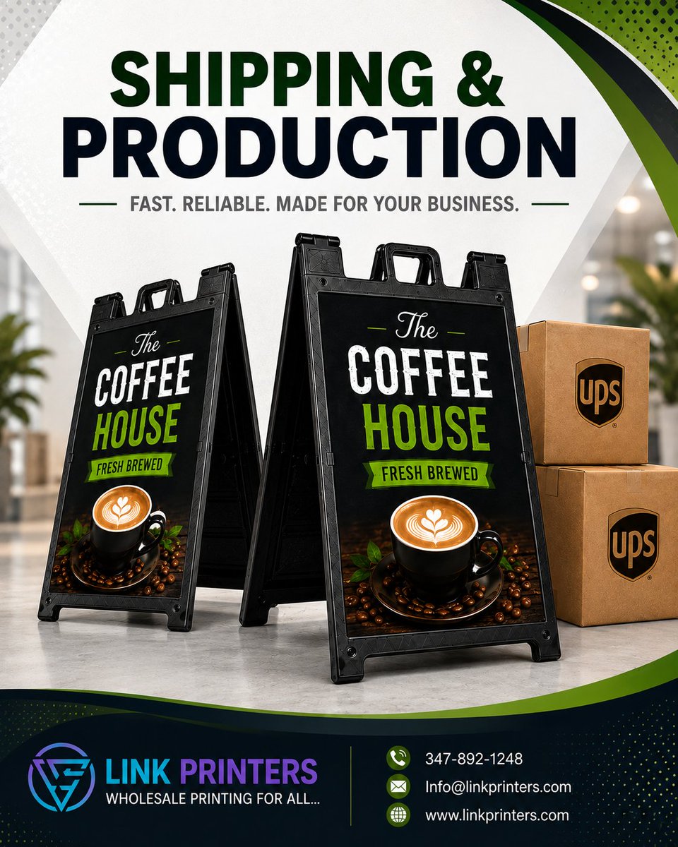 link_printers's tweet photo. Fast Production. Free Shipping. Premium Quality.
Visit: https://t.co/MyzJVIbmdW
#LinkPrinters #AFrameSigns #CustomSigns #BusinessMarketing #StorefrontSignage #PrintMarketing #SmallBusiness #FreeShipping #CommercialPrinting #BrandVisibility https://t.co/JUXvvay8cL