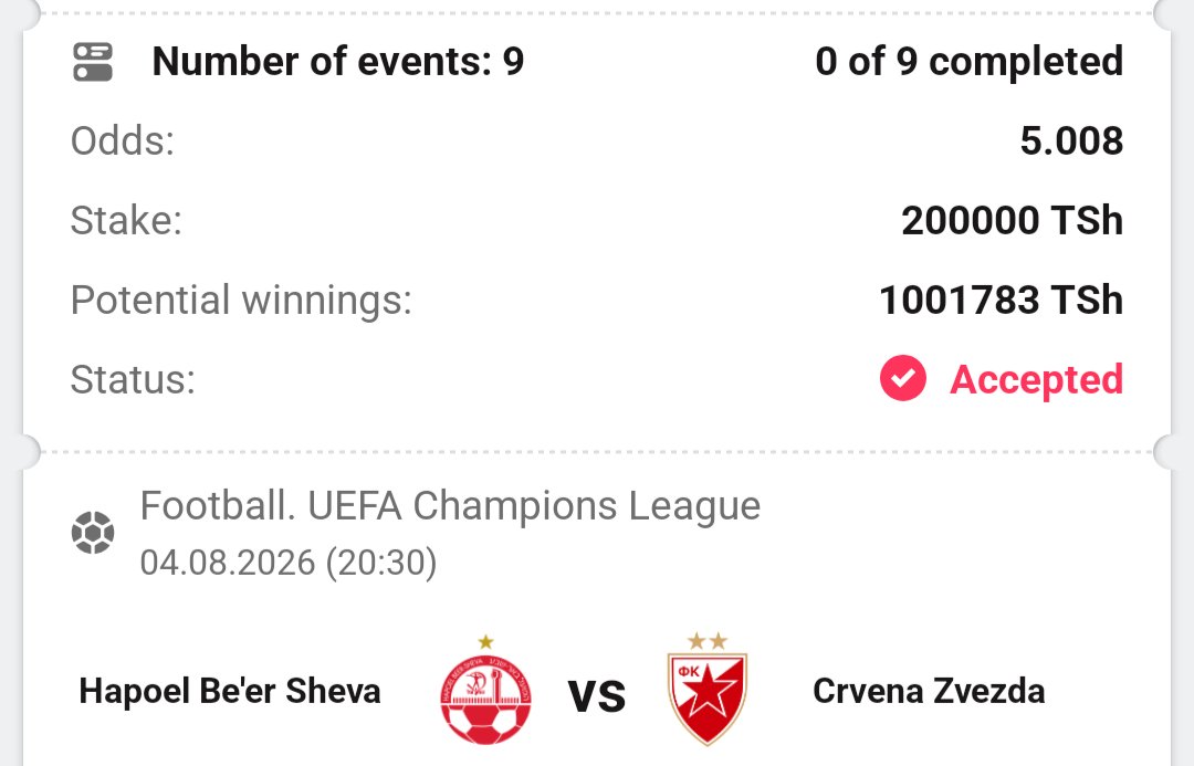 Mzigobet's tweet photo. BET OF THE DAY🔥

Kampuni : DBBET 

ODDS: 5.0+

CODE:PLQHA

JISAJILI 👇
Kampuni : DBBET
Promocode : MZIGO25

Telegram group:https://t.co/UnwroJAn9m
What Group:Tuma ni "Add" No: 0714504170

NOTE: 100k First Deposit bonus mpaka 1M https://t.co/RVSHnJsPGG