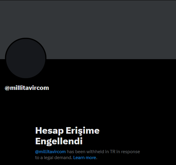 millitavircom's tweet photo. Sevgili takipçilerimiz, @millitavircom ve @millitavirarsiv  hesaplarımız mahkeme kararı ile Türkiye'de erişim engeli yasağı aldı. Gerekli itirazlarda bulunacağız. Bu süreçte paylaşımlarımıza @millitavirhaber bu sayfamızdan devam edeceğiz, desteklerinizi bekliyoruz. https://t.co/tfymJb2Vph