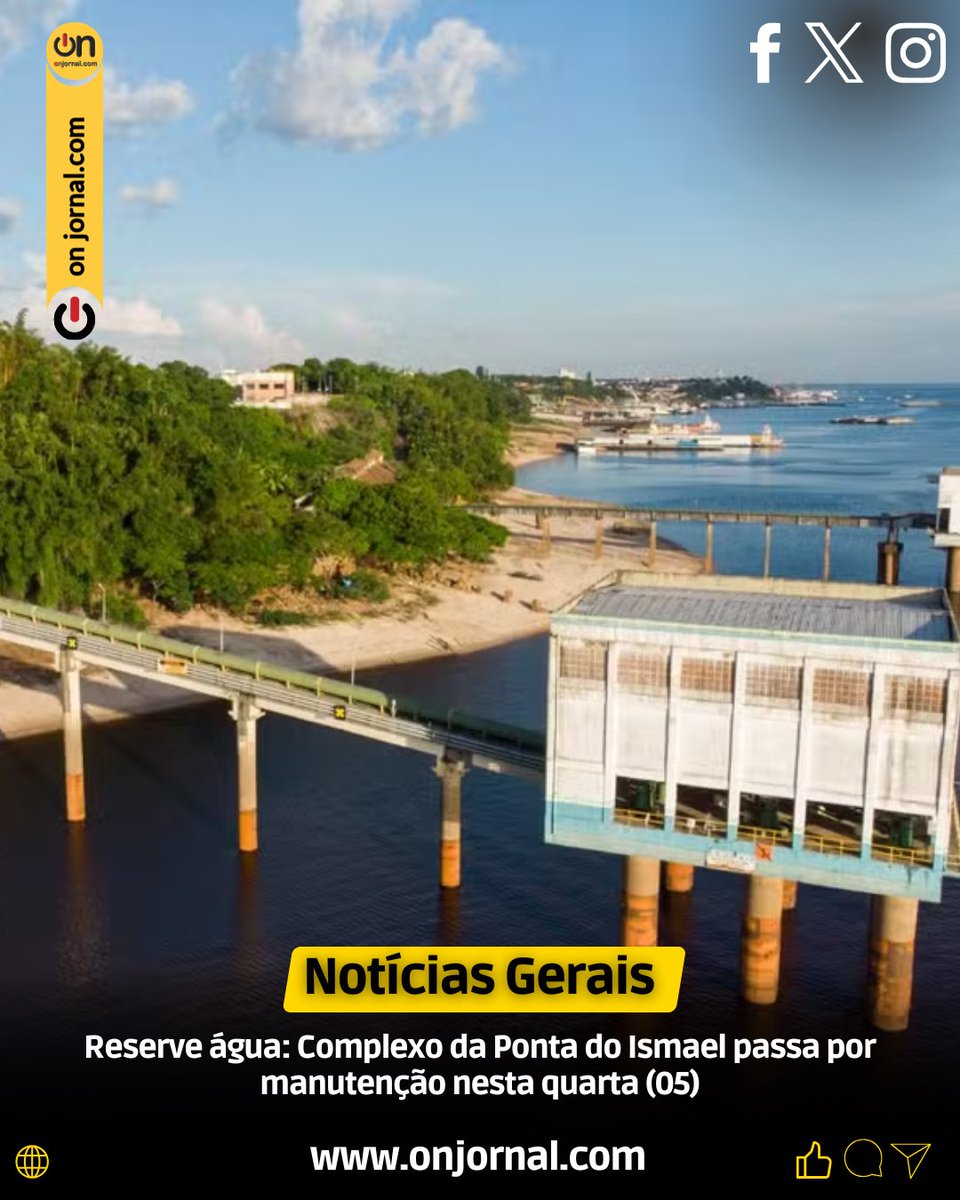 Onjornal1's tweet photo. Nesta quarta-feira (05), o #Complexo de #Produção de #ÁguaPontadoIsmael (#PDI) passará por uma melhoria programada. Entre 6h e 18h, as duas estações de tratamento que operam no local serão temporariamente #desligadas para que os serviços sejam executados com #segurança.

Acesse: https://t.co/8Y9Dfih5PN