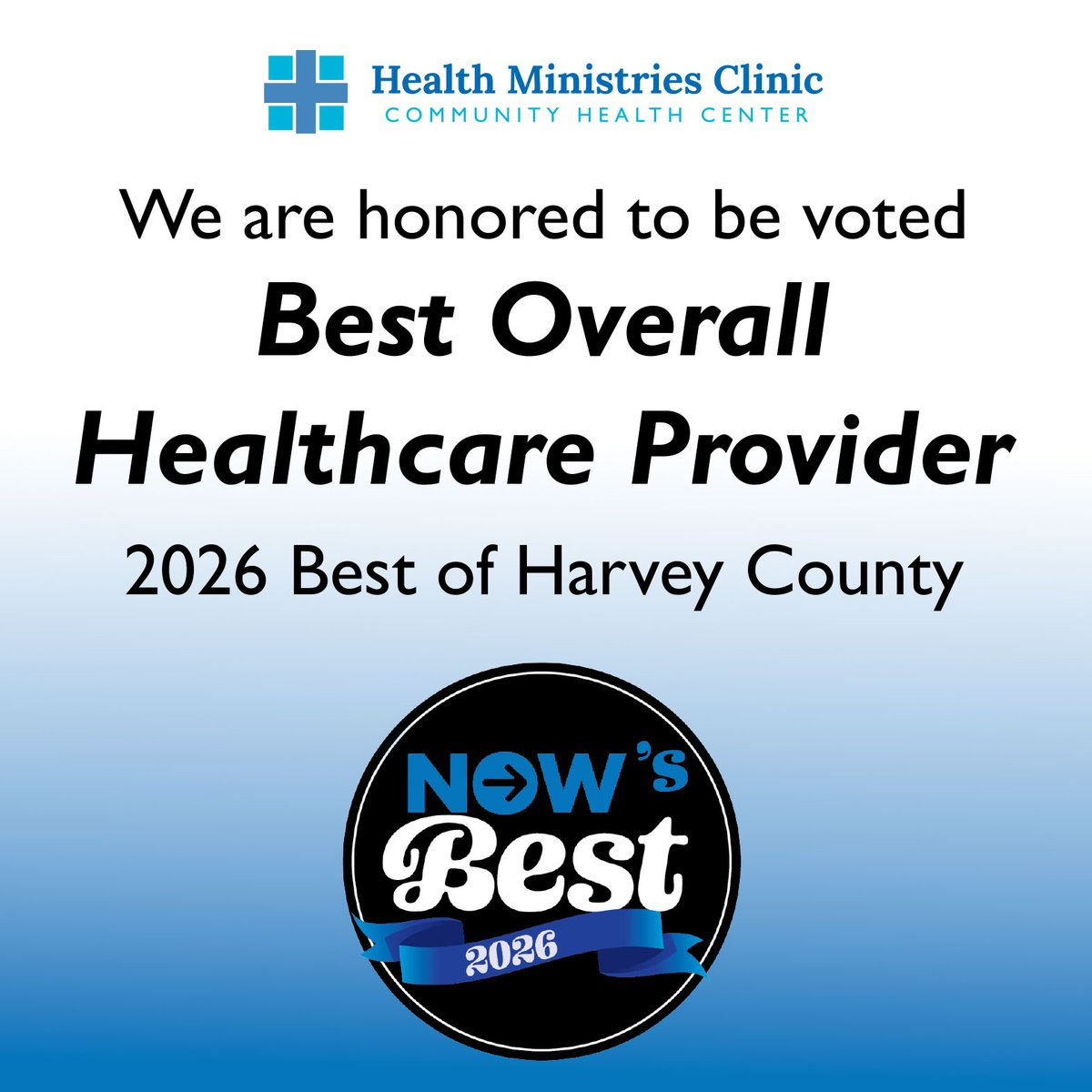 HMCKansas's tweet photo. Thank you, Harvey County! 💛
We're honored to be voted Best Overall Healthcare Provider in this year's Best of Harvey County survey. Thank you to Harvey County Now and everyone who voted for HMC. We appreciate your trust and support! https://t.co/t1Fh0xPP6I