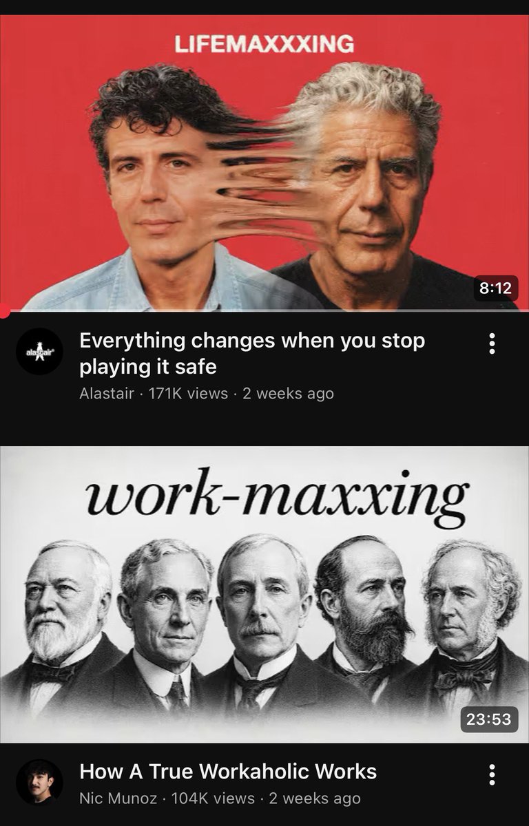 narczilla's tweet photo. the duality of youtube algorithm https://t.co/SLD5H4ISIA