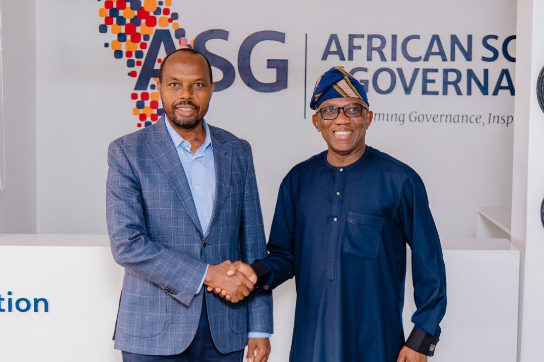 Bankole_Adeoye's tweet photo. Today, I paid a courtesy visit to the African School of Governance (ASG), where I met with ASG President Francis Gatare and his Management to discuss areas of collaboration, including governance, local governance, public sector governance, and service delivery governance. Both sides expressed a commitment to exploring joint programmes and partnerships to advance good governance and institutional capacity across Africa.