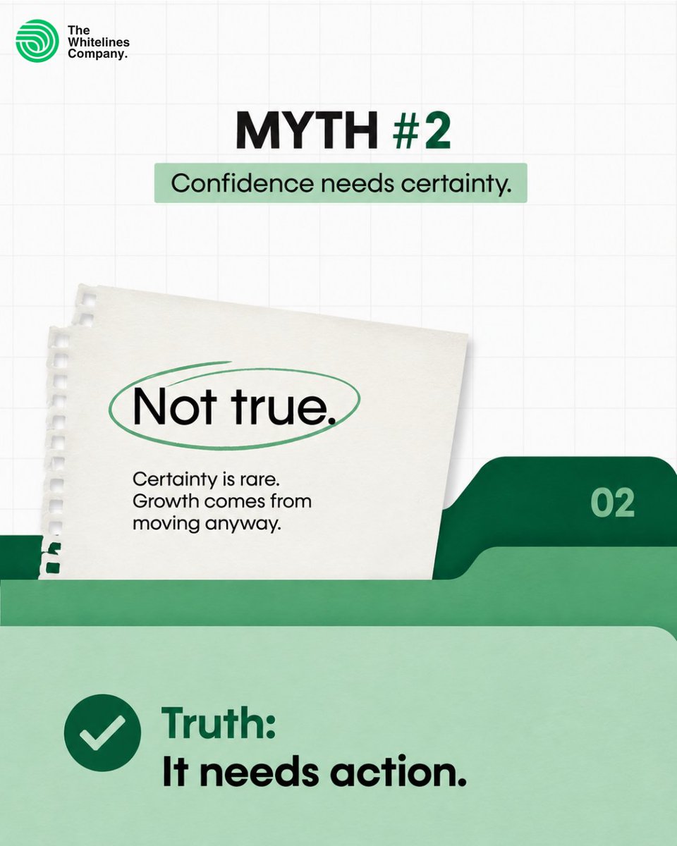 whitelines30's tweet photo. ❌ Myth #1: Wait until you're ready.
✅ Ready is built.

❌ Myth #2: Confidence needs certainty.
✅ It needs action.

❌ Myth #3: Growth feels comfortable.
✅ It never does.

Which myth have you believed the longest?👇 https://t.co/RgIIBC6ncK