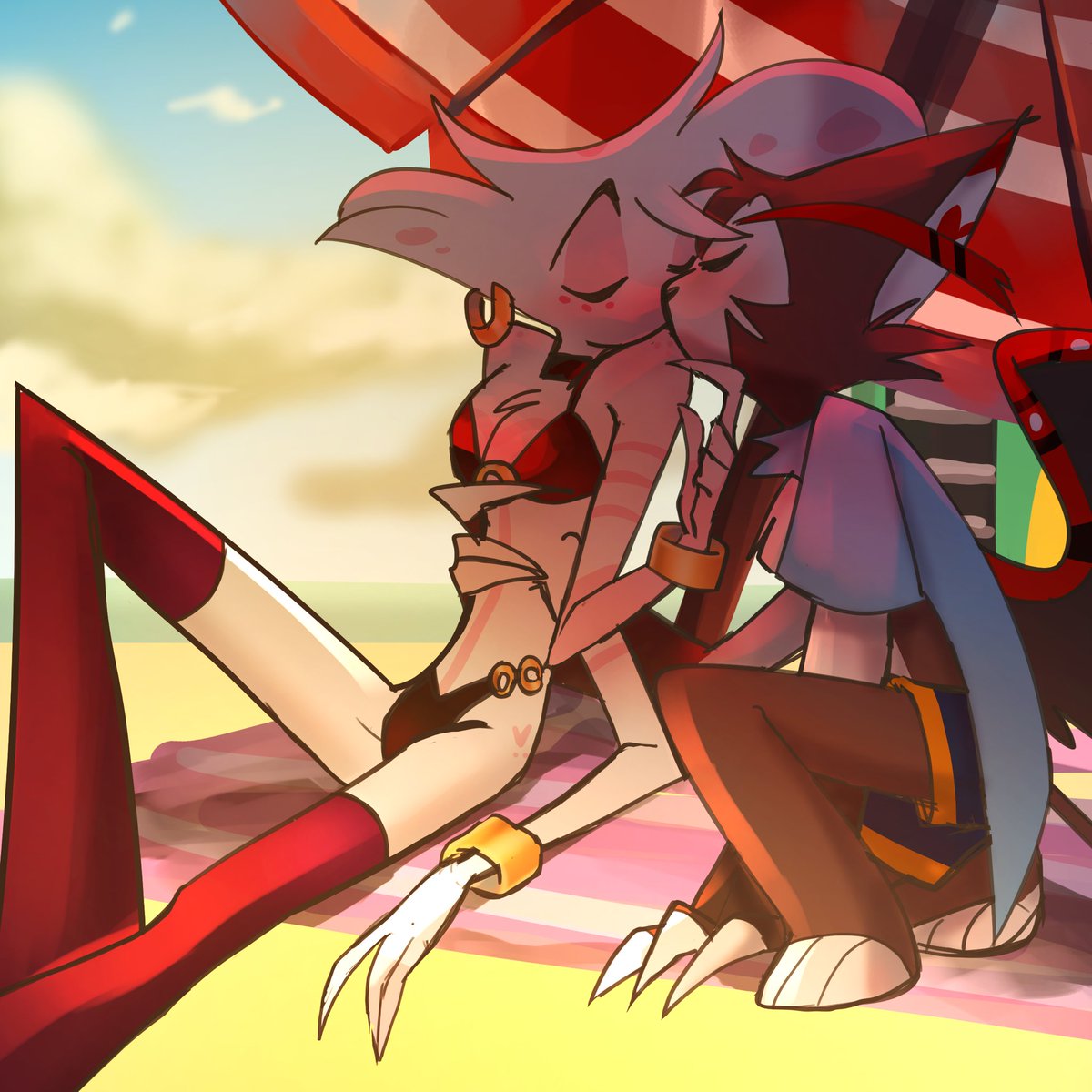solace_soulless's tweet photo. Meant to post this a while ago, but here’s a part of a summer banner I did for a Huskerdust server 💖

Mainly posting since it’ll likely stay a sketch ^^

#huskerdust #HazbinHotel #HazbinHotelFanart https://t.co/35Q4e4EMJn