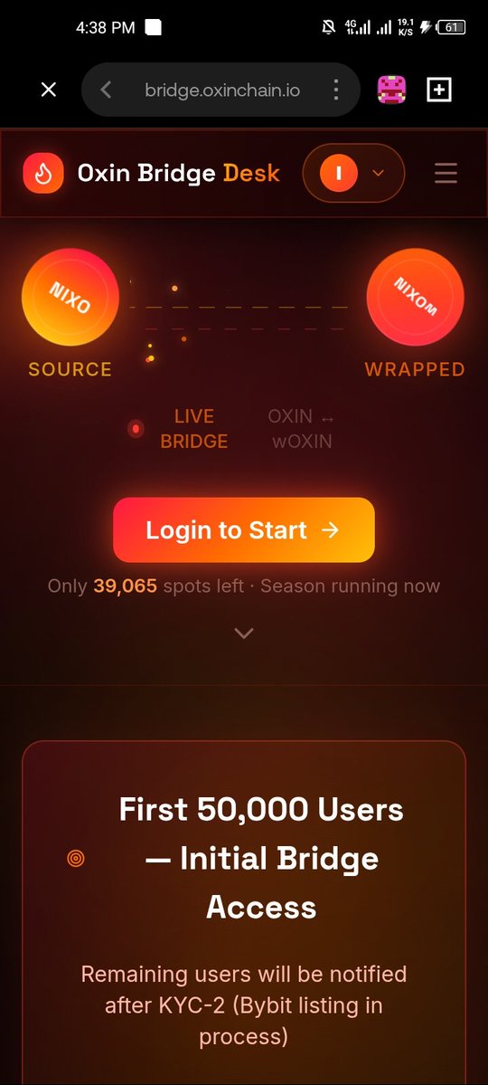 jegari0004's tweet photo. @GetricL70971 @oxinchain First 50,000 Users — Initial Bridge Access
👇👇👇👇👇👇

Remaining users will be notified after KYC-2 (Bybit listing in process) https://t.co/tMzF8xJyDL