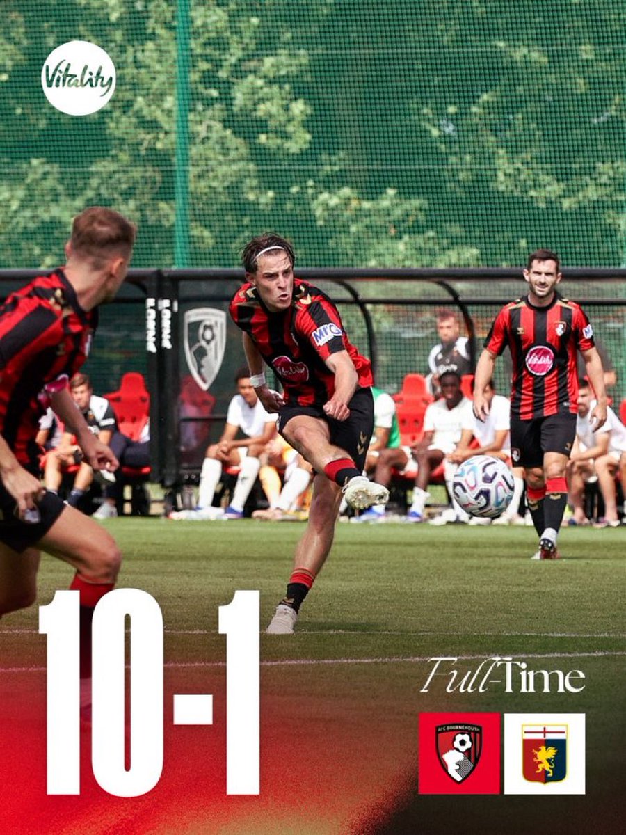 RisingStarXI's tweet photo. 🍒🚨 AFC Bournemouth have just 𝗗𝗘𝗦𝗧𝗥𝗢𝗬𝗘𝗗 the Serie A side Genoa in a friendly for 10-1.

INSANE 🤯 https://t.co/4ooTCNgRFx