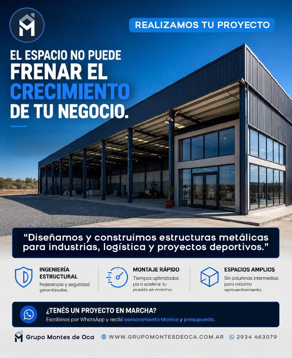 EmpreHouse's tweet photo. De un corralón en Río Negro a proyectar más de $4.000 millones anuales: la pyme que ahora también apuesta por el pádel.

Grupo Montes de Oca nació en 2021, cuando Emiliano Montes de Oca hacía todo solo. Hoy desarrolla galpones, estructuras metálicas y Fortek. https://t.co/j2YgWmTCL8