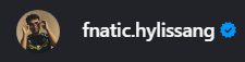 FDS_NB17's tweet photo. Hylissang never removed fnatic from his Instagram name 😭

And he was replaced by someone who was benched after 1 split 🤡 https://t.co/cgH2t9NJed
