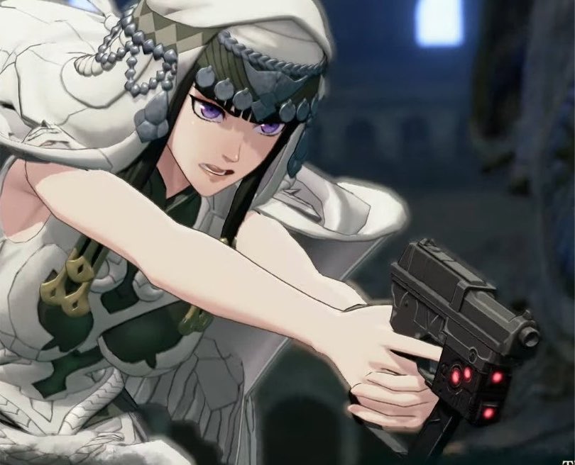 LeonMandala's tweet photo. how did she even get that bruh that gun ain’t even some matchlock or revolver that’s like straight-up Star Wars ahh gun https://t.co/w5SUSPeelx
