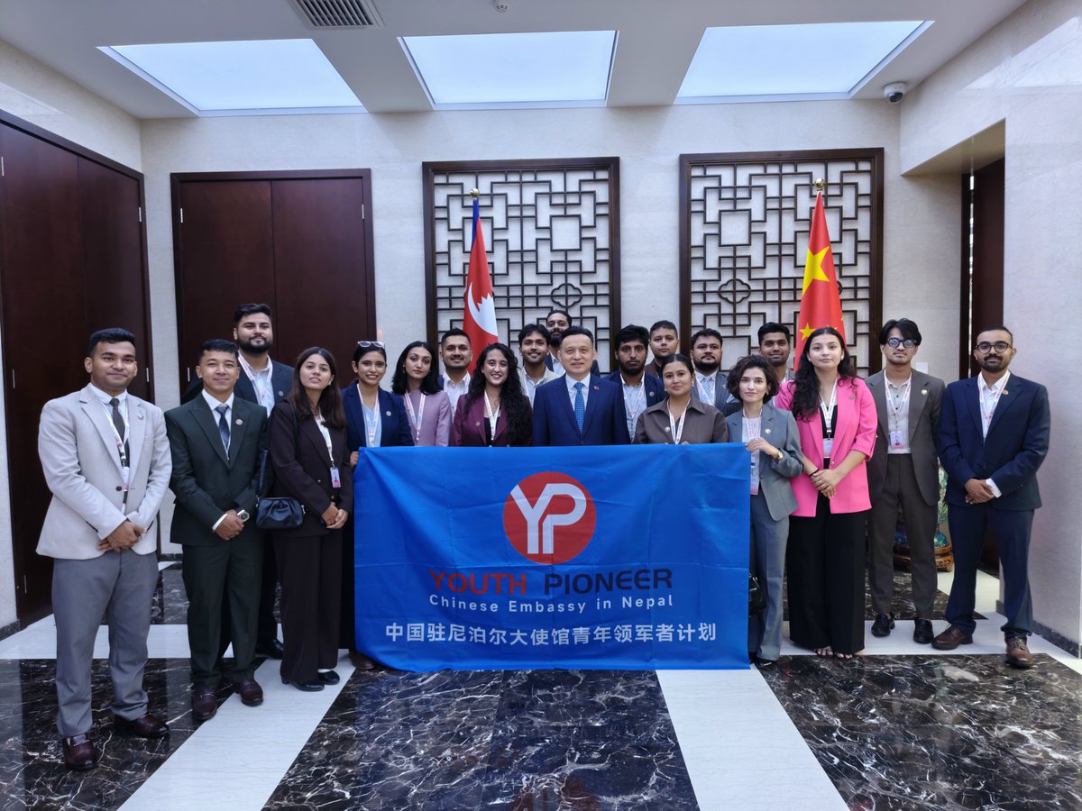 PRCAmbNepal's tweet photo. Pleased to attend the launch ceremony of the 2026 Chinese Embassy Youth Pioneer Programme! Glad to meet the outstanding young talents of Nepal from various fields. I hope all CNYP members will gain valuable knowledge and skills, shine in your respective positions, and make more contributions to the development and prosperity of Nepal as well as the growth of Nepal-China relations!