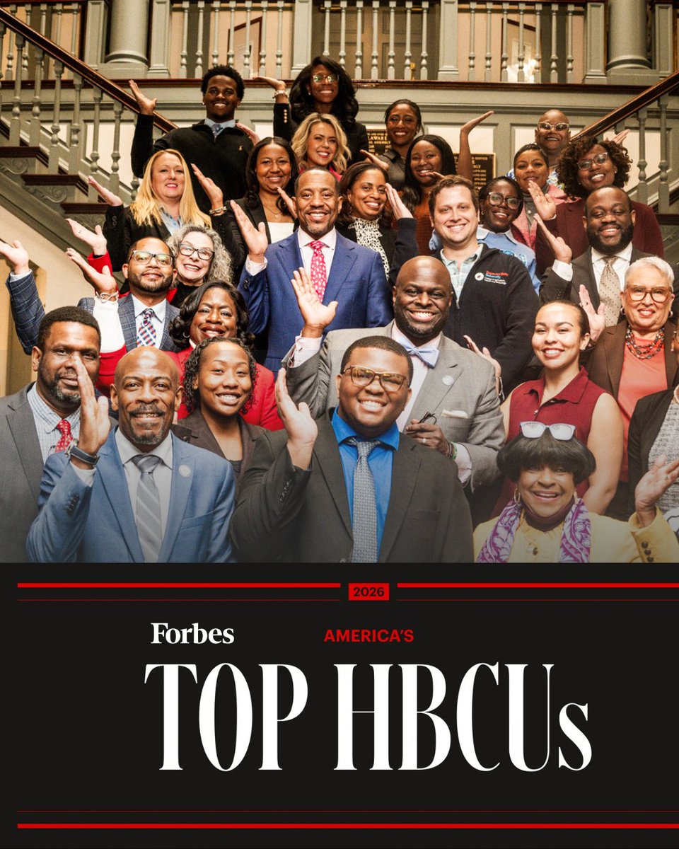 DelStateUniv's tweet photo. The trajectory is undeniable. Delaware State is on @Forbes first-ever Top HBCUs list, one of only 10 public HBCUs in the nation. Record 6,623 students. Enrollment up 31.7% since 2020. Research up 88% to nearly $50M. We are just getting started. #HBCU https://t.co/Wy5BPthGZo