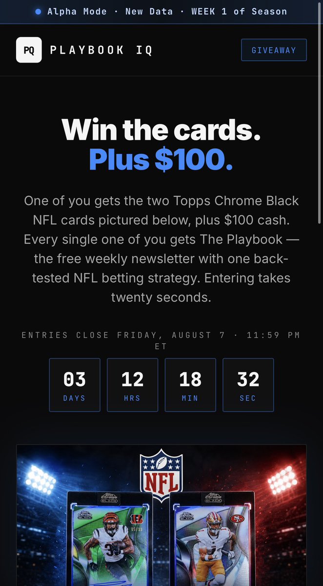 Bigbetsbrand123's tweet photo. My guys over at @ThePlaybookIQ are running a giveaway on their website to promote their newsletter

Check it out! Really dope stuff! 👇👇👇

https://t.co/43pgdAgupi https://t.co/Ie4KxZv8y2