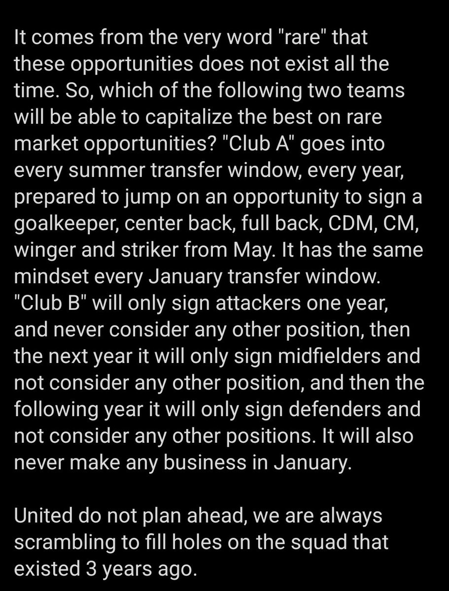 dalmedoo1's tweet photo. @SwedishRumble I have never seen a set of words describe Manchester United so accurately. We are so rigid in the transfer market it hurts https://t.co/E90M3C9VxI