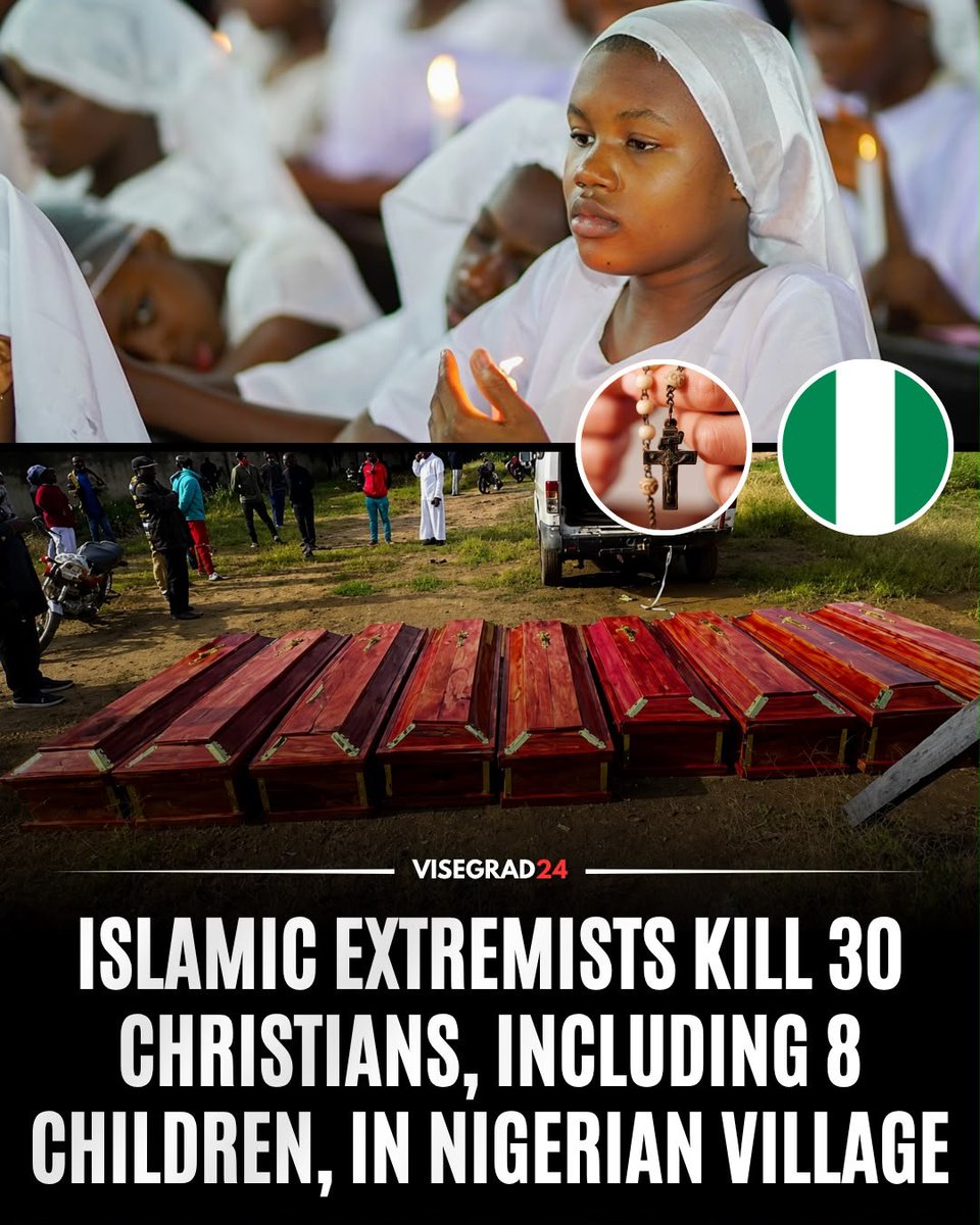 visegrad24's tweet photo. Islamic extremists attacked the predominantly Christian village of Naridon in Kaduna State, Nigeria, killing at least 30 people, including eight children.

The attackers stormed the village late on July 26, opening fire on residents inside their homes and setting houses ablaze as families fled into nearby fields and bushes. 

Community search teams continued recovering bodies from homes, farmland, and surrounding bushland, while several people remained missing.

Local officials and residents identified the attackers as Islamist Fulani militias.

11 Christians, including children, were killed in the same area just last month.