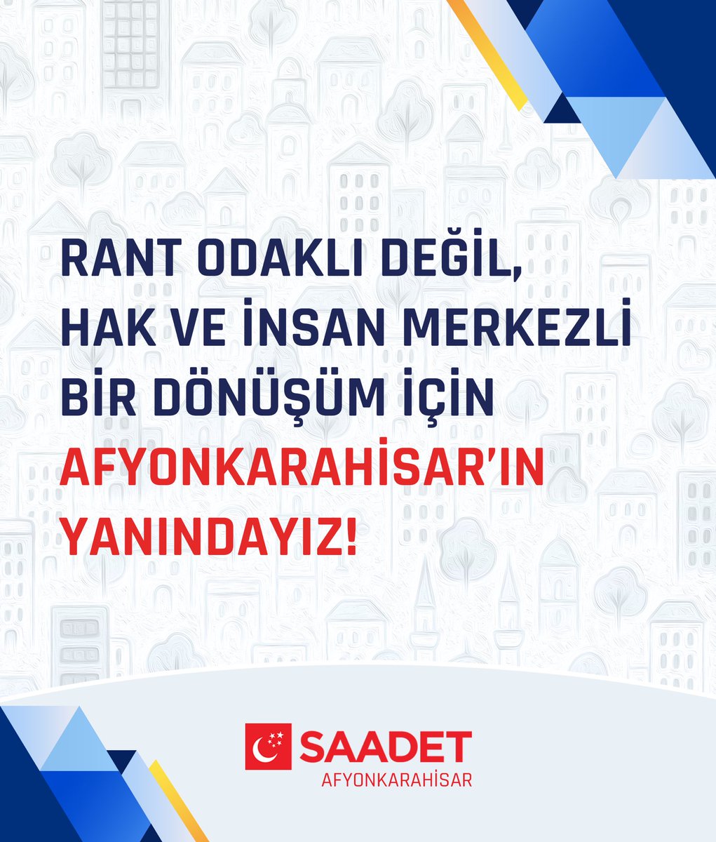 KrtsBytllh's tweet photo. RANT ODAKLI DEĞİL, HAK VE İNSAN MERKEZLi BiR KENTSEL DÖNÜŞÜM İÇiN AFYONKARAHiSAR’IN YANINDAYIZ!

Saadet Partisi olarak; belirlenecek ilkeler doğrultusunda, insanı merkeze alan, adil, şeffaf ve yerinde dönüşümü hedefleyen her projeye destek vermeye hazır olduğumuzu ifade ediyoruz.

Projenin hak sahiplerine ve Afyonkarahisar’ımıza hayırlı olmasını temenni ediyoruz.