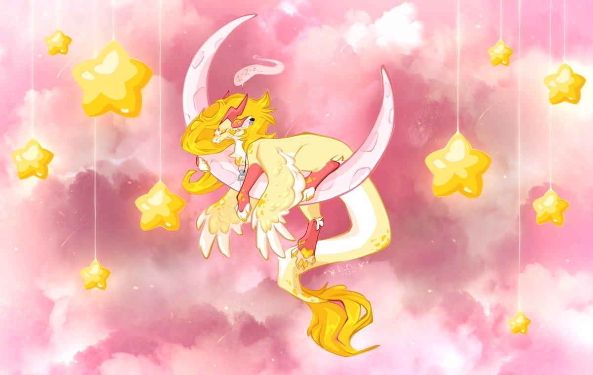 Rin_Chi_K's tweet photo. Cotton Candy Clouds
My fursona Rin, belongs to me and design by me✨

Fullbody Illustration with background

#art #illustration #fullbody #anthro #dragon #derg #fursona #star #moon #cottoncandy #space #aesthetics #dragoness https://t.co/AlGFXKGoBO