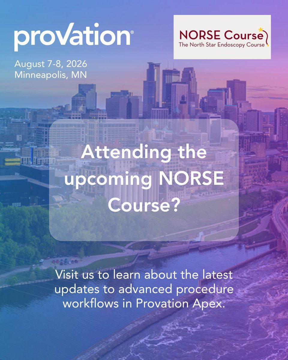provationmed's tweet photo. Advance your practice at NORSE. Join leading experts for real-world insights in advanced endoscopy. Through expert-led sessions and interactive learning, attendees will gain practical takeaways and valuable connections with peers dedicated to advancing patient care. https://t.co/8bTc7ZyO7E