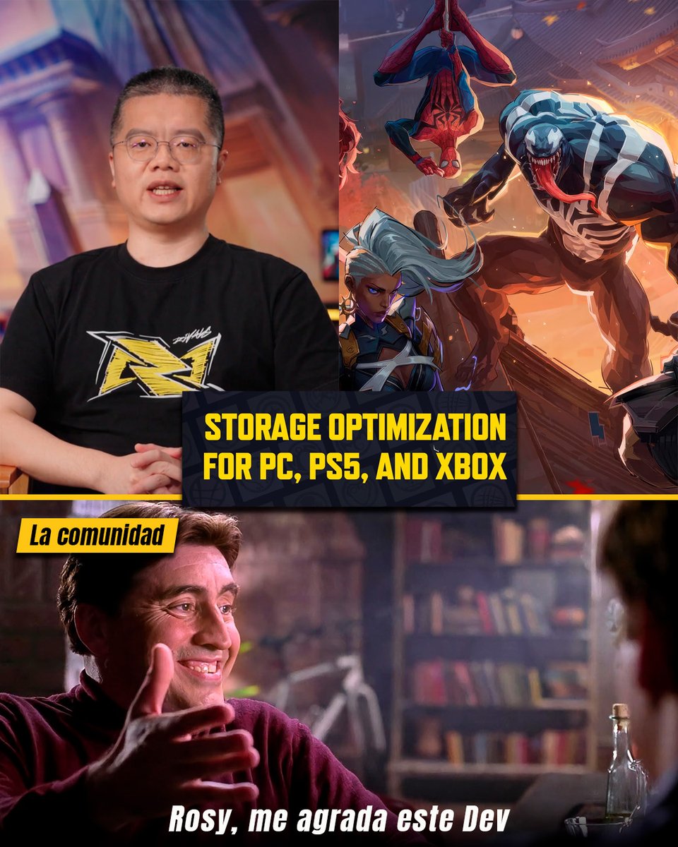 Snow_Rivals's tweet photo. ESCUCHARON A LA COMUNIDAD 

Un tema que se había vuelto recurrente en la comunidad de Marvel Rivals era la necesidades optimizar y reducir el peso del juego, el cual ya rebasaba los 100Gb, tras una optimización al paquete de texturas la comunidad aún no estaba satisfecha.

Durante el reciente Dev visión los desarrolladores han confirmado que lograron optimizar mucho más el juego, reduciendo el peso en 40Gb para Pc y en  15Gb para consolas para mejorar la experiencia de juego y permitir que más jugadores disfruten de Rivals sin sacrificar su almacenamiento.

#marvelRivals #marvelrivalslatam #marvelrivalsnews #marvelrivalsmemes