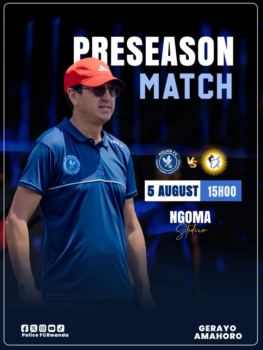 policefcrwanda's tweet photo. Our first preseason match, we take on Sunrise FC at Ngoma stadium ⚽🩵🕊️💪

#WeArePoliceFC #Preseason2026 #PreseasonCamp https://t.co/r9nzeQd2D4