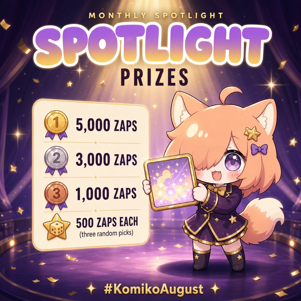 KomikoAI's tweet photo. new month, new Spotlight, no theme, just show me your BEST creation 🦊✨

made something on KomikoAI you are proud of? post it to your own Instagram feed, tag @komikoai, and drop #KomikoAugust in the caption. that is it, you are entered.

6 winners share 10,500 Zaps, up to 5,000 for the top post, plus 3 random picks so everyone has a real shot ✨

runs through August 31, link in bio

#OriginalCharacter #AnimeArt #KomikoAI #MonthlySpotlight #AIArt