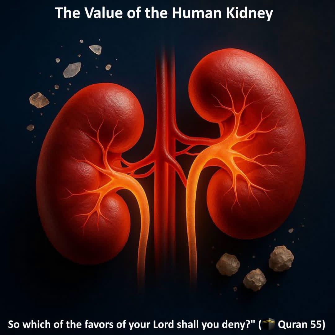 Astridueil's tweet photo. The Value of the Human Kidney

Mufti Muhammad Taqi Usmani relates that there is a kidney specialist in Karachi. On one occasion, my brother asked him:

"You remove a kidney from one person and transplant it into another. Science has advanced so much—why don't you simply make an artificial kidney, so there would be no need to use another person's kidney?"

The specialist smiled and replied:

"First of all, despite all the advances in science, creating an artificial kidney is extremely difficult. One reason is that Allah has placed within the kidney an incredibly delicate filtration system. It is so fine and intricate that, to this day, no machine has been able to produce a filter of comparable precision. Even if such technology were developed and such a filter could be manufactured, it would cost billions of rupees."

"And even if we were to spend billions of rupees to make such a filter, there would still be something inside the kidney that remains beyond our capability. Allah has endowed the kidney with a remarkable regulatory system that determines exactly how much water the body needs, how much should be retained, and how much should be eliminated. Each person's kidneys make these decisions according to that individual's physical condition, body, and weight. They determine precisely how much water should remain in the body and how much should be excreted—and they do so with extraordinary accuracy. As a result, the kidneys retain only the amount of water the body requires and remove the excess in the form of urine."

"Therefore, even if we were able to build an artificial kidney at enormous cost, we still could not reproduce the remarkable regulatory system that Allah has placed within every human kidney."

"So which of the favors of your Lord will you deny?" (🕋 Quran 55)