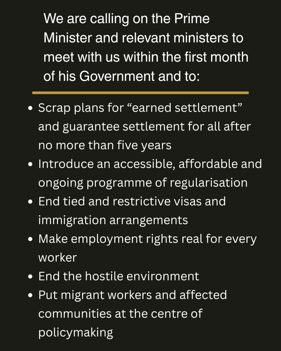 lawrsuk's tweet photo. No meaningful strengthening of workers’ rights without migrant workers’ rights! 

We're part of the 50 organisations calling on the Prime Minister to uphold equal rights for migrant workers, incl. by guaranteeing shorter routes to settlement for all. (1/2) https://t.co/nPBd3Q9Qfk