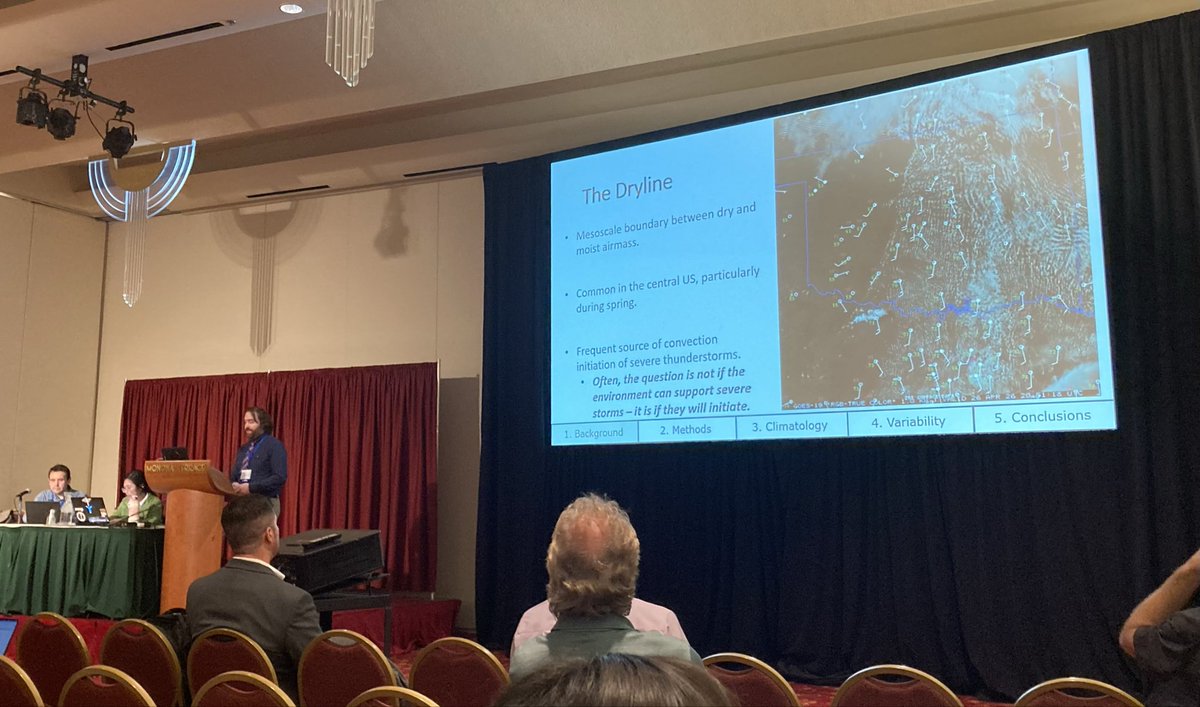 AMSSevereStorms's tweet photo. Kicking off a severe climatology session of #SLS32 with everyone’s favorite surface boundary. https://t.co/7b6zd6fWrG