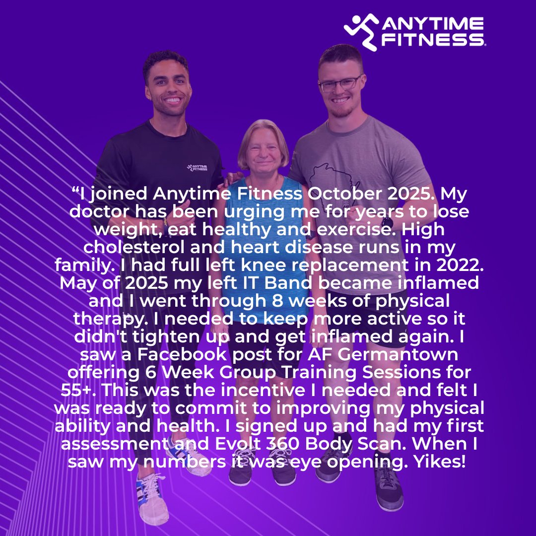AFGermantownWi's tweet photo. 🌟August Member of the Month: Joi R.🌟

This recognition is about more than workouts—it's about the kind of person Joi is.

Thank you for showing what consistency, perseverance, and a positive mindset can accomplish. Your friendly spirit, encouragement of fellow members, and... https://t.co/RPGjdsCpze
