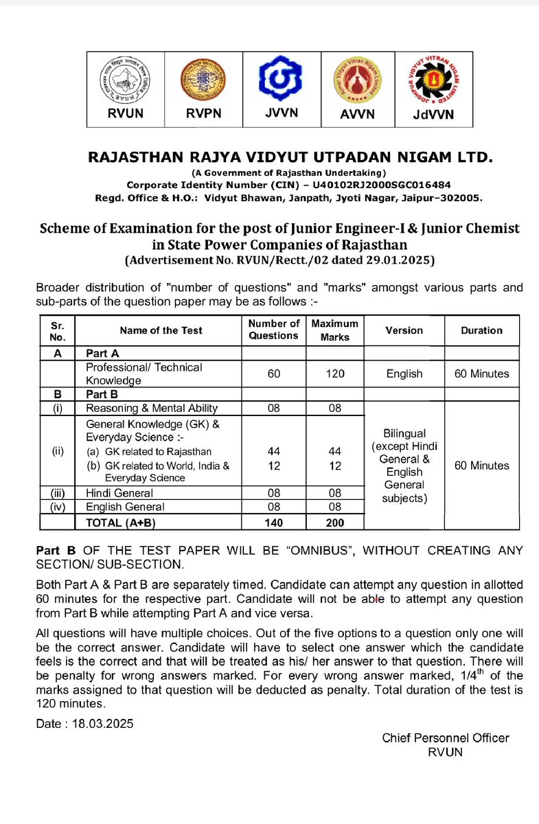 rgurjar002's tweet photo. Syllabus issue in #Rvunl J.En Exam. Increase Rajasthan G.K. weightage.(As 18.03.2025 Notification) @RajCMO @hlnagar @artizzzz https://t.co/1cz5yCzdz6