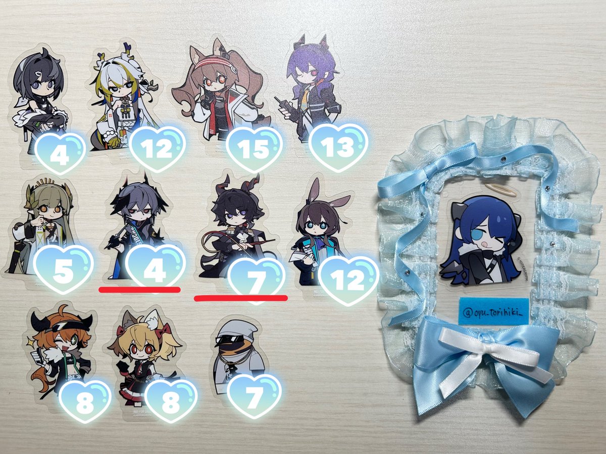 oyu_torihiki_'s tweet photo. 【交換/譲渡】アークナイツ ステッカー

[譲]画像1~4
[求]1枚目50円/枚 2~4枚目30円/枚 or画像5

4枚目青枠内はお譲りする方でご希望あれば無償でお付けします。
赤線は心当たりがあるためまとめて(5~)のお取引のみ。
お気軽にお声掛けください🙇‍♀️ https://t.co/7MFvQSVa4K