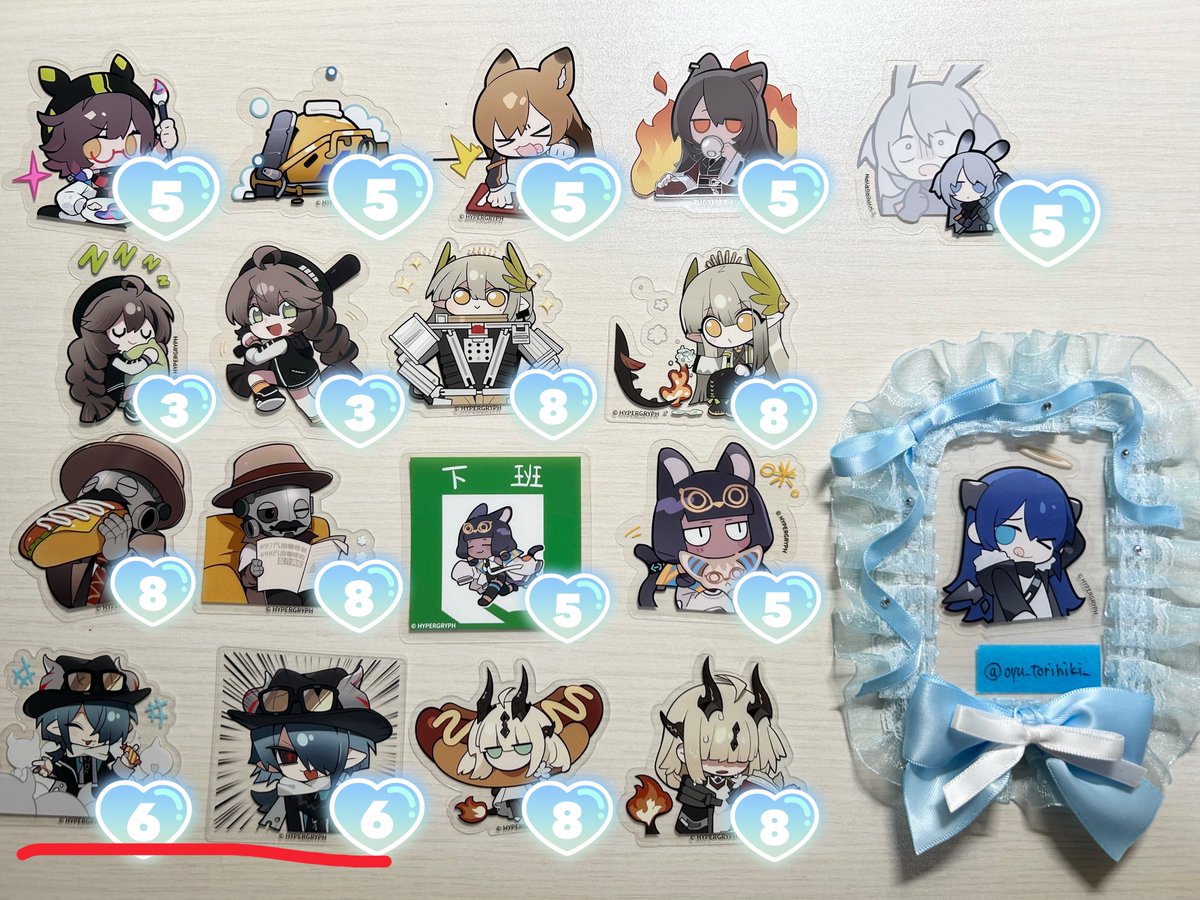 oyu_torihiki_'s tweet photo. 【交換/譲渡】アークナイツ ステッカー

[譲]画像1~4
[求]1枚目50円/枚 2~4枚目30円/枚 or画像5

4枚目青枠内はお譲りする方でご希望あれば無償でお付けします。
赤線は心当たりがあるためまとめて(5~)のお取引のみ。
お気軽にお声掛けください🙇‍♀️ https://t.co/7MFvQSVa4K