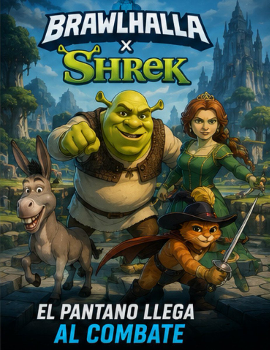 LeonidasEscribe's tweet photo. El pantano llegó al combate.
Shrek, Fiona y el Gato con Botas ya están en Brawlhalla por el 25.º aniversario de Shrek.
Y ahora viene lo importante:
¿Shrek, Fiona o Gato con Botas?
#Brawlhalla #Shrek #Gaming #IRLEI @ProBrawlhalla @Ubisoft @UbisoftLatam https://t.co/kkUzcRs1Hp