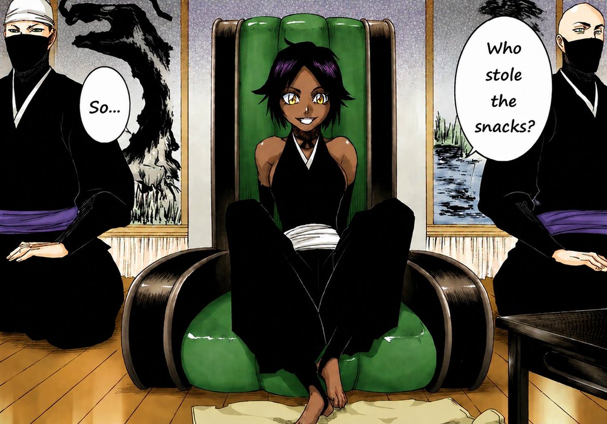 Yoruichi_Daily's tweet photo. The most important investigation in Soul Society:
#bleach #meme #yoruichi https://t.co/hHa01AfA5D